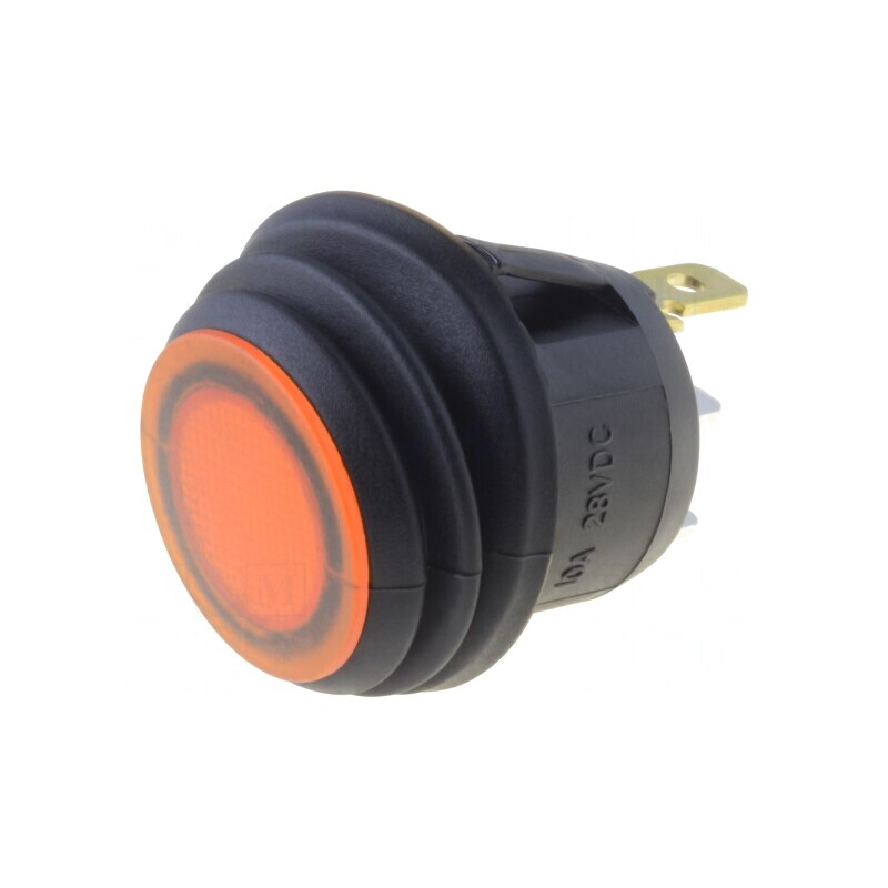 Întrerupător Rocker SPST Galben cu LED IP65 10A 28VDC | Electronic-mag.ro | Componente Electronice