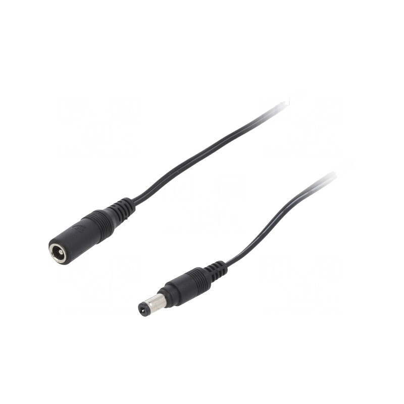 Cablu Alimentare DC 5,5/2,1 mm Negru 2x0,5mm2 | Electronic-mag.ro | Componente Electronice