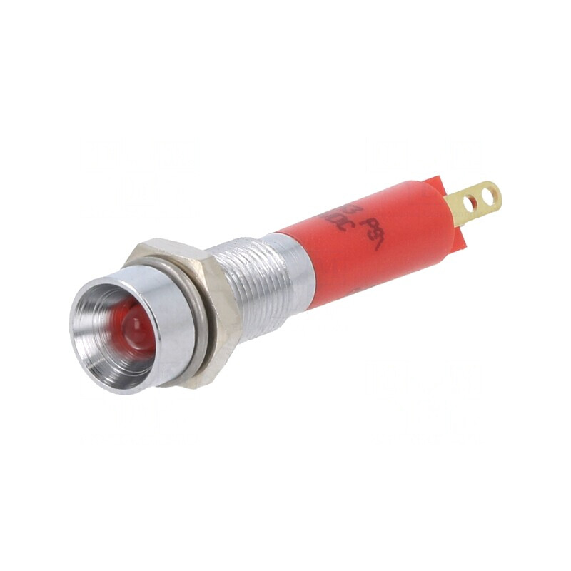 Lampă LED de Control Roșie 24VDC 6mm Metal | Electronic-mag.ro | Componente Electronice