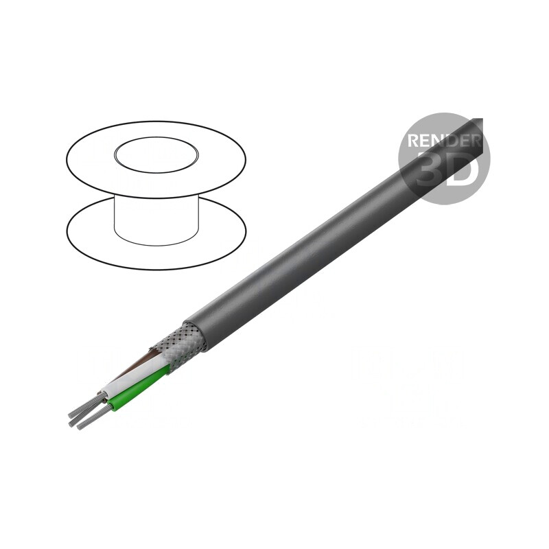 Cablu Ecranat PVC 3x22AWG Cupru Cositorit | Electronic-mag.ro | Componente Electronice