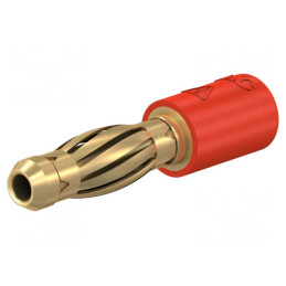 Adaptor Banană 4mm Roșu Neizolat Aurit 25A 30VAC 60VDC | Electronic-mag.ro | Componente Electronice