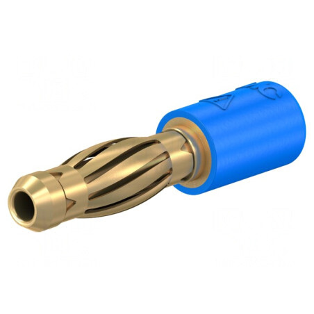 Adaptor Banană Albastru 4mm 25A Aurit Neizolat | Electronic-mag.ro | Componente Electronice
