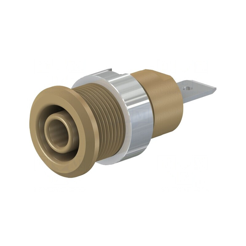 Soclu Banană 4mm 32A 1kV Maro Nichelat Alamă | Electronic-mag.ro | Componente Electronice