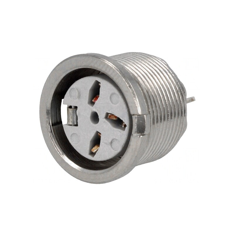 Soclu DIN mamă 3 PIN 180° THT 34V 2A argintat | Electronic-mag.ro | Componente Electronice