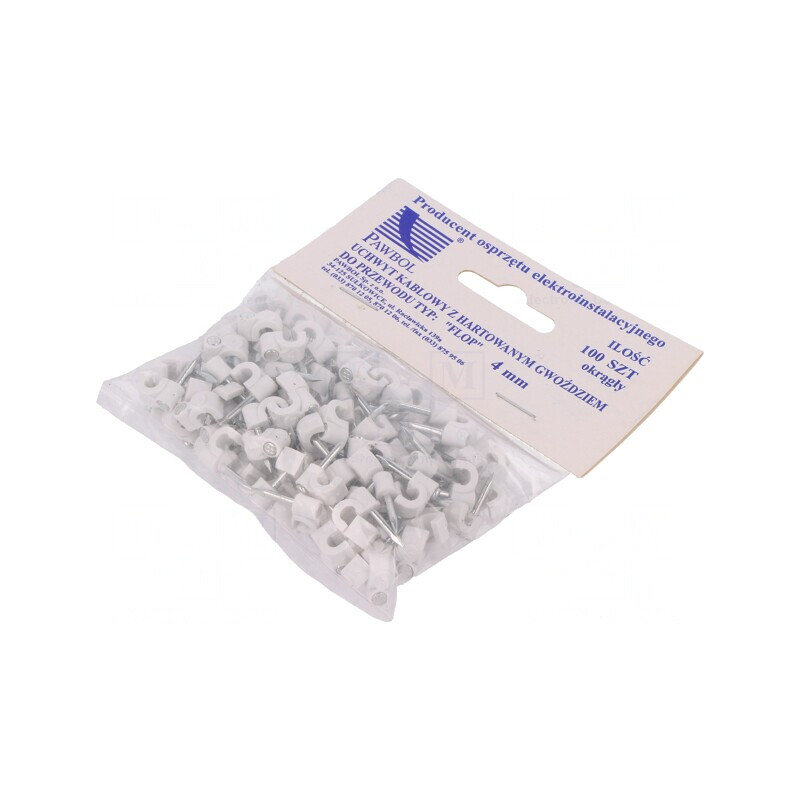 Suport Cablu Rotund Alb 4mm - 100 Bucăți | Electronic-mag.ro | Componente Electronice Suport Cablu Rotund Alb 4mm - 100 Bucăți | Electronic-mag.ro | Componente Electronice