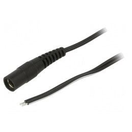 Cablu DC 5,5/2,1 Negru 0,5m | Electronic-mag.ro | Componente Electronice