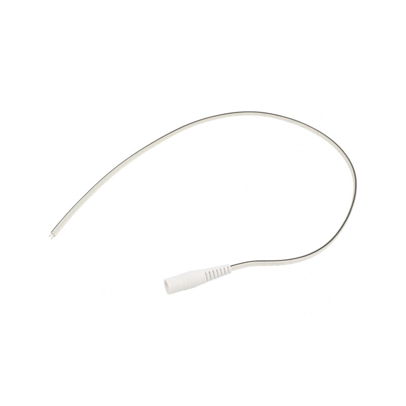 Cablu Alb DC 5,5/2,1 Soclu Drept 2x0,5mm2 0,5m | Electronic-mag.ro | Componente Electronice