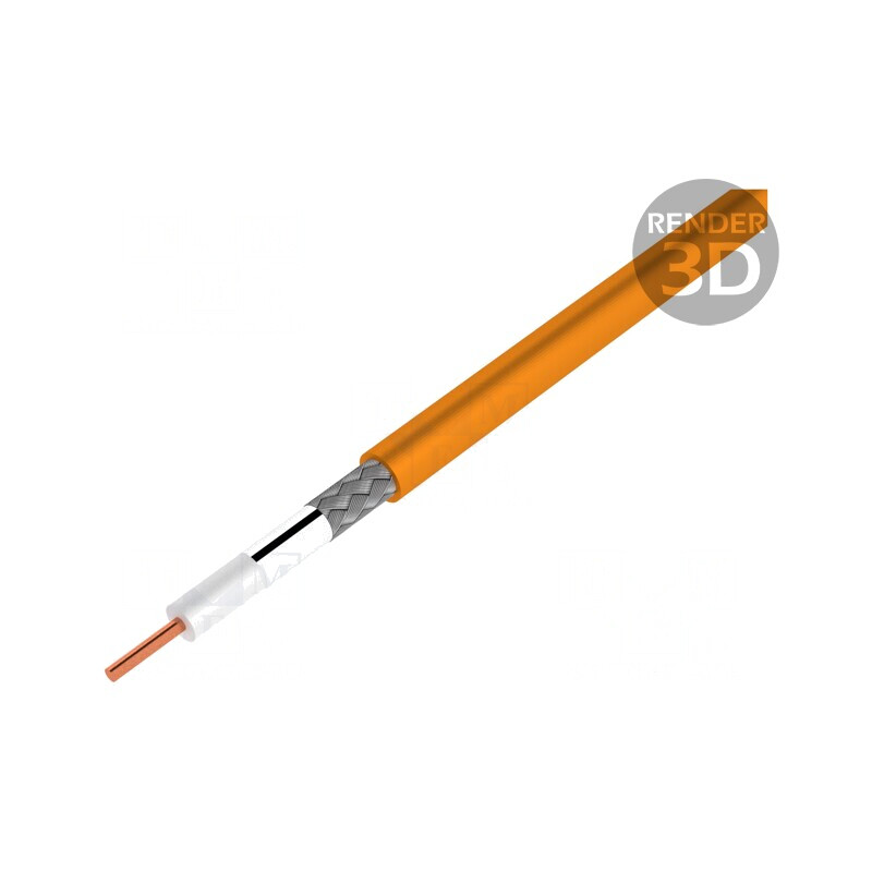 Cablu coaxial RG59 1x20AWG Cu portocaliu | Electronic-mag.ro | Componente Electronice