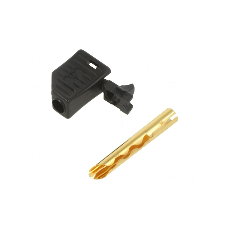 Mufă Banană 4mm Neagră Aurită 19A | Electronic-mag.ro | Componente Electronice