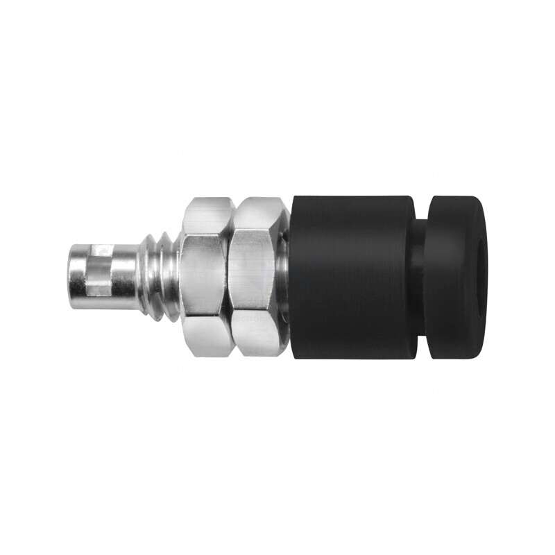 Soclu banană negru 2mm 10A cu izolație | Electronic-mag.ro | Componente Electronice