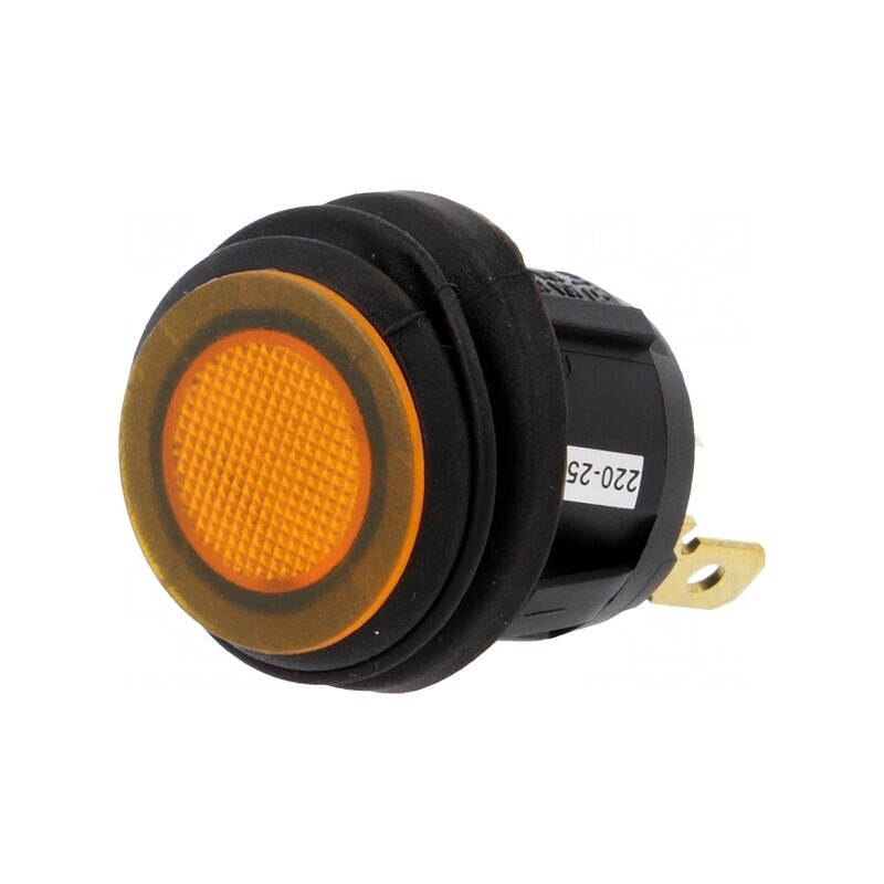Comutator Rocker ON-OFF 10A 250VAC IP65 Portocaliu | Electronic-mag.ro | Componente Electronice