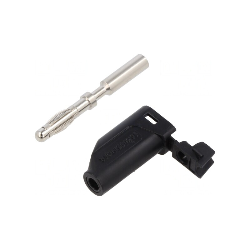 Mufă banană 4mm 16A neagră cablu max 4mm | Electronic-mag.ro | Componente Electronice