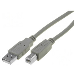 Cablu USB 2.0 A-B 3m Gri | Electronic-mag.ro | Componente Electronice