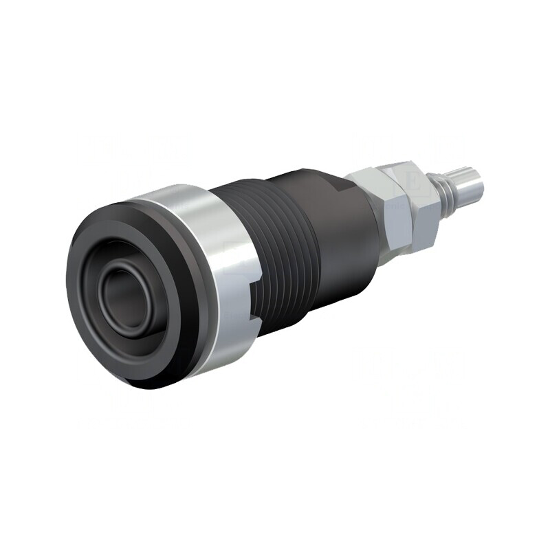 Soclu Banană 4mm 32A 1kV Negru Nichelat Alamă | Electronic-mag.ro | Componente Electronice