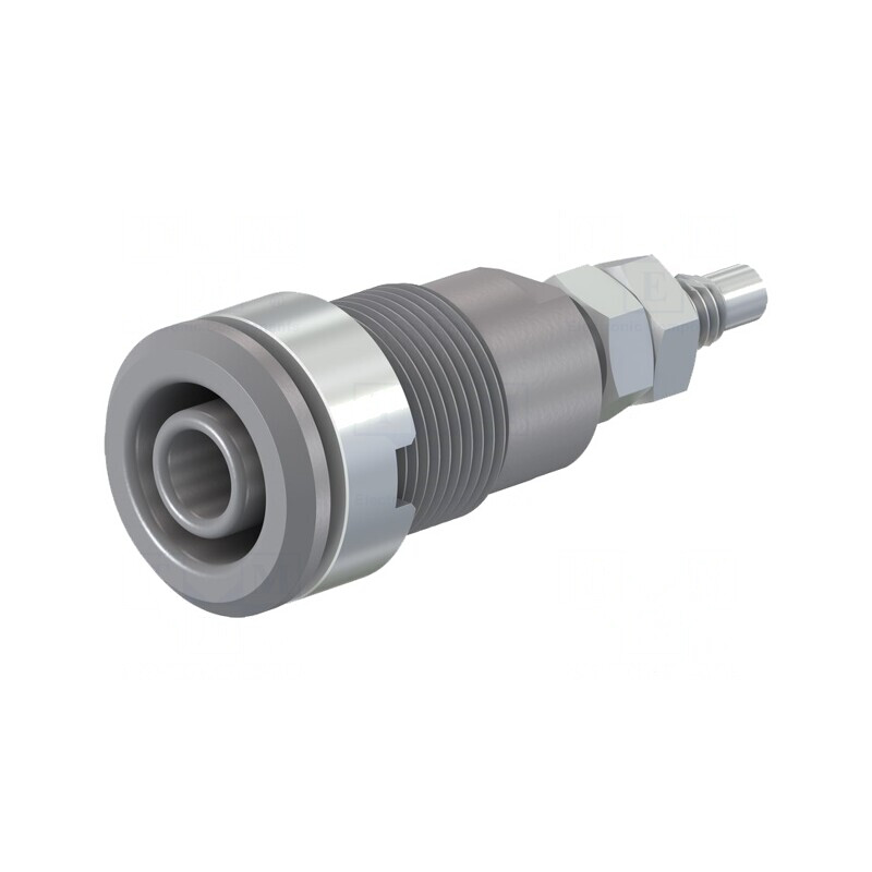 Soclu Banană 4mm 32A Gri Nichelat | Electronic-mag.ro | Componente Electronice