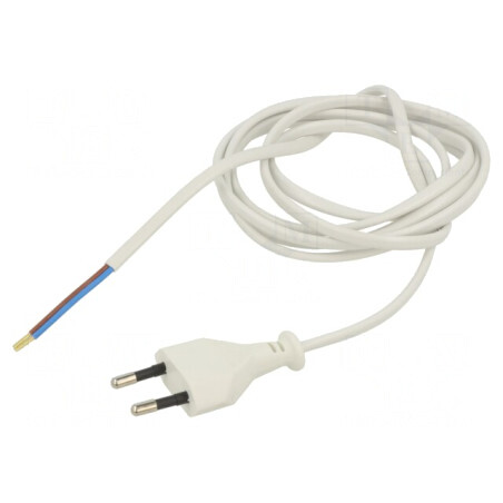 Cablu Electric Alb 2x0,75mm2 1,9m 2,5A | Electronic-mag.ro | Componente Electronice