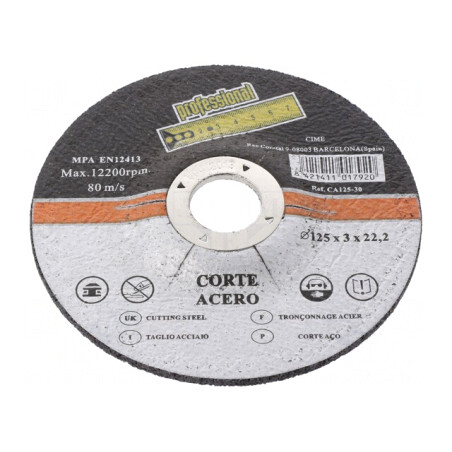 Disc de tăiere metal/oţel 125mm x 3mm x 22mm | Electronic-mag.ro | Componente Electronice