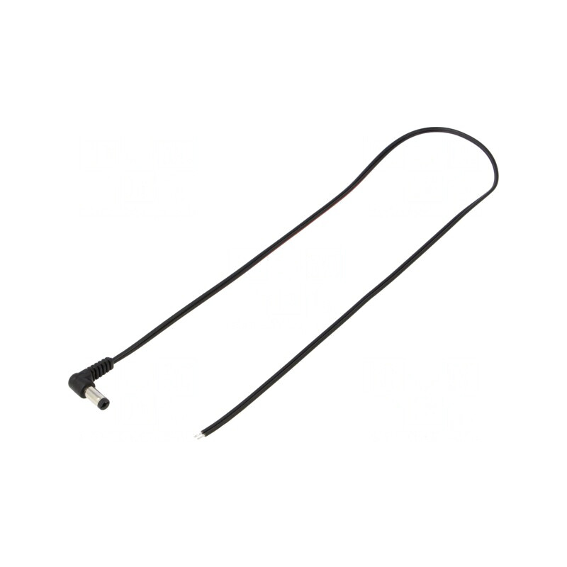 Cablu Alimentare DC 5,5/2,1 Mufă Unghi 0,5m Negru | Electronic-mag.ro | Componente Electronice