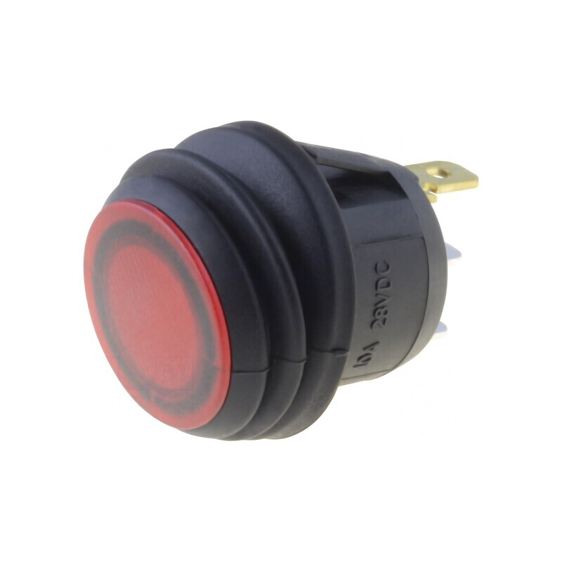 Comutator Rocker LED Roșu IP65 10A/28VDC | Electronic-mag.ro | Componente Electronice