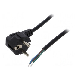 Cablu Alimentare 3x0.5mm2 cu Ștecăr Unghiular PVC | Electronic-mag.ro | Componente Electronice
