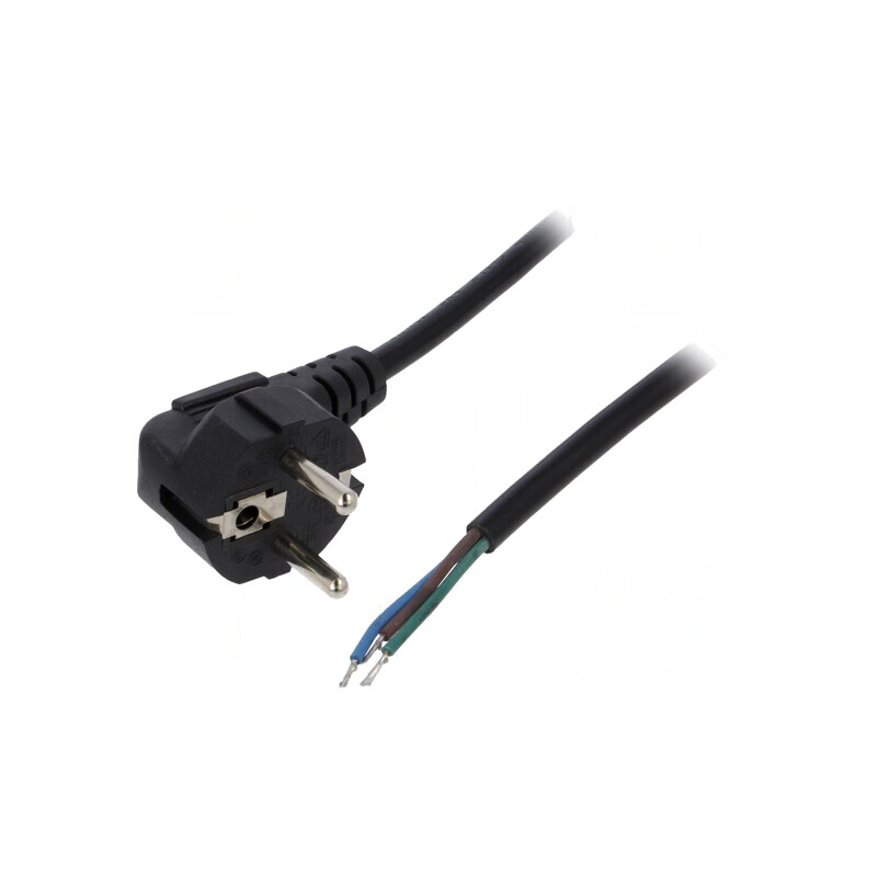 Cablu Alimentare 3x0.5mm2 cu Ștecăr Unghiular PVC | Electronic-mag.ro | Componente Electronice