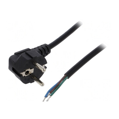 Cablu Alimentare 3x0.5mm2 cu Ștecăr Unghiular PVC | Electronic-mag.ro | Componente Electronice