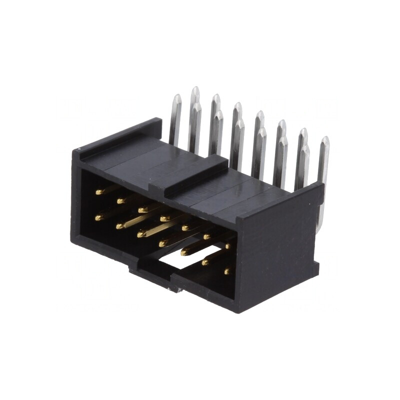 Soclu dreptunghiular tată C-Grid III 2,54mm 14 pini aurit THT | Electronic-mag.ro | Componente Electronice