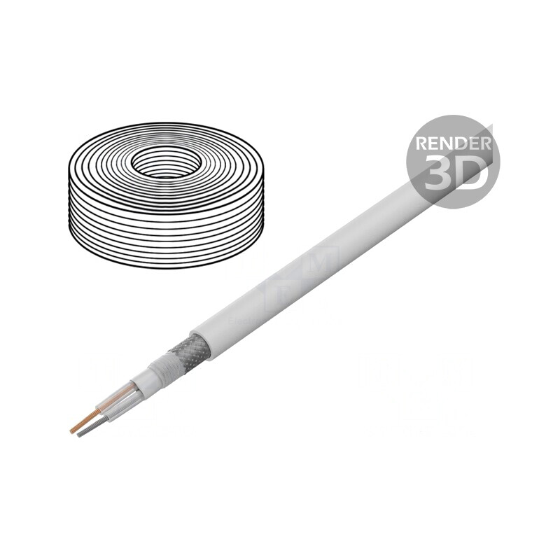 Cablu Microfon Alb OFC 2x0,35mm2 PVC | Electronic-mag.ro | Componente Electronice