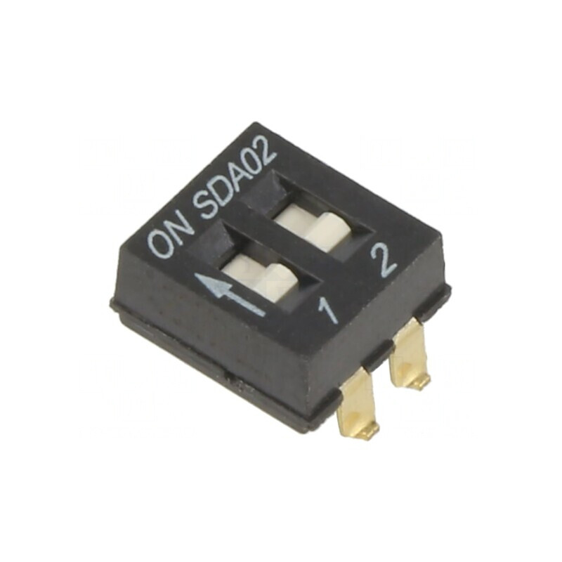 Comutator DIP-SWITCH 2 Secțiuni ON-OFF 24V 0.025A | Electronic-mag.ro | Componente Electronice