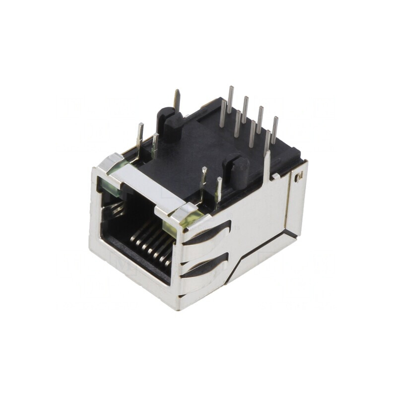Soclu RJ45 8P8C Ecranat cu LED | Electronic-mag.ro | Componente Electronice