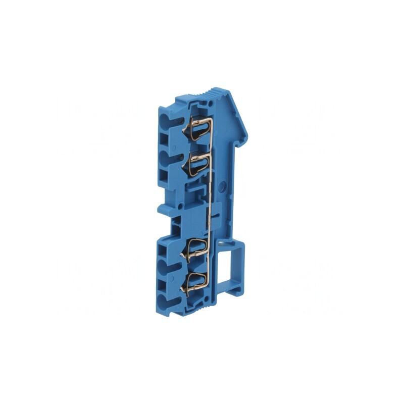 Conector albastru pentru șine 0,08-2,5mm2 cu 4 borne | Electronic-mag.ro | Componente Electronice