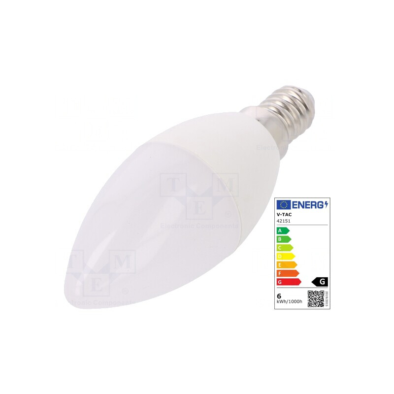 Lampă LED E14 alb cald 5.5W 470lm | Electronic-mag.ro | Componente Electronice