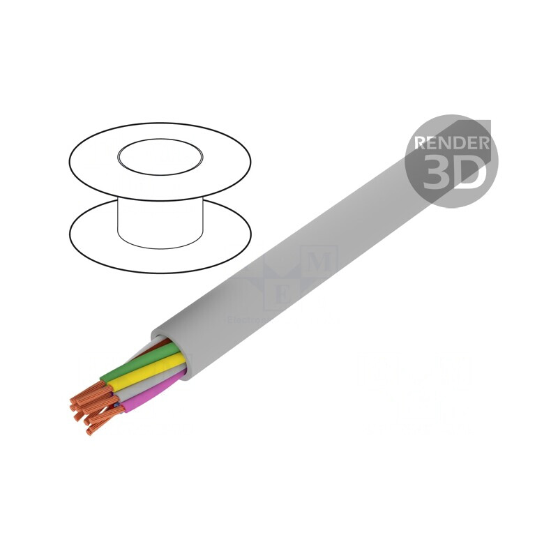 Cablu BiT neecranat 10x0,5mm2 300V Cu litat gri | Electronic-mag.ro | Componente Electronice