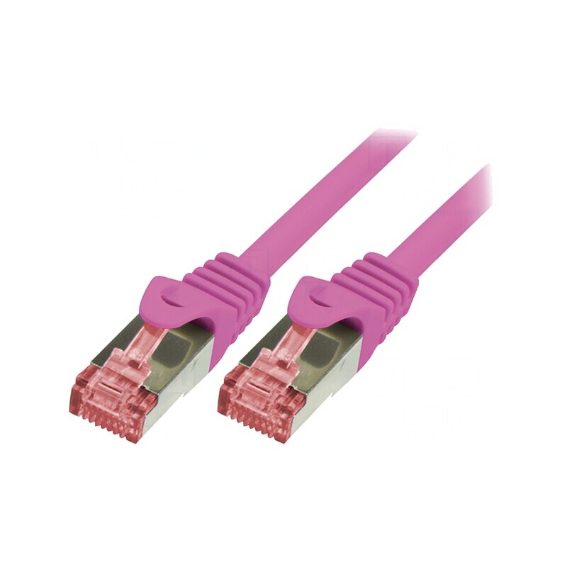 Patch cord S/FTP Cat6 LSZH Roz 1m Dublu Ecranat | Electronic-mag.ro | Componente Electronice
