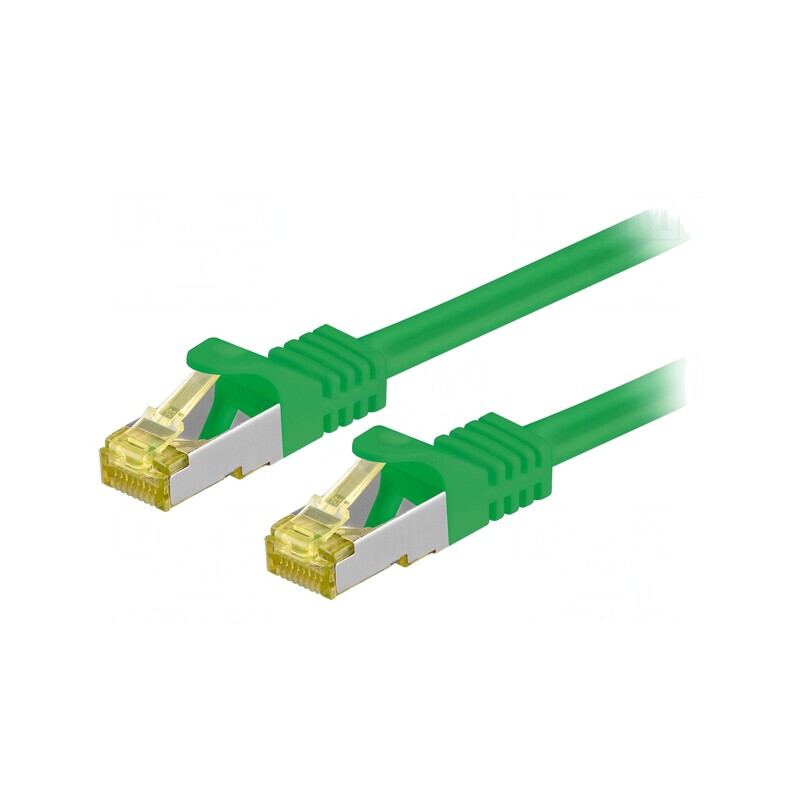 Patch cord S/FTP Cat 6a LSZH Verde 0,5m | Electronic-mag.ro | Componente Electronice