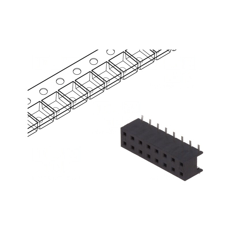 Soclu Cablu-Placă Mamă Minitek 2mm 16 PIN SMT pentru PCB 2A | Electronic-mag.ro | Componente Electronice