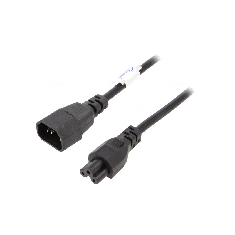 Cablu Alimentare 1.5m IEC C14 la IEC C5 Negru 2.5A | Electronic-mag.ro | Componente Electronice