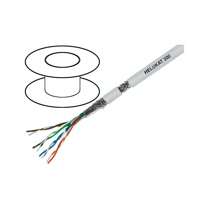 Cablu de Rețea Helukat 200 SF/UTP 5e 26AWG Gri | Electronic-mag.ro | Componente Electronice