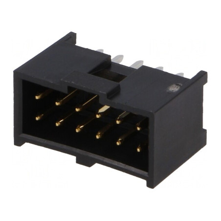 Soclu dreptunghiular tată 12 pini THT aurit 2,54mm | Electronic-mag.ro | Componente Electronice