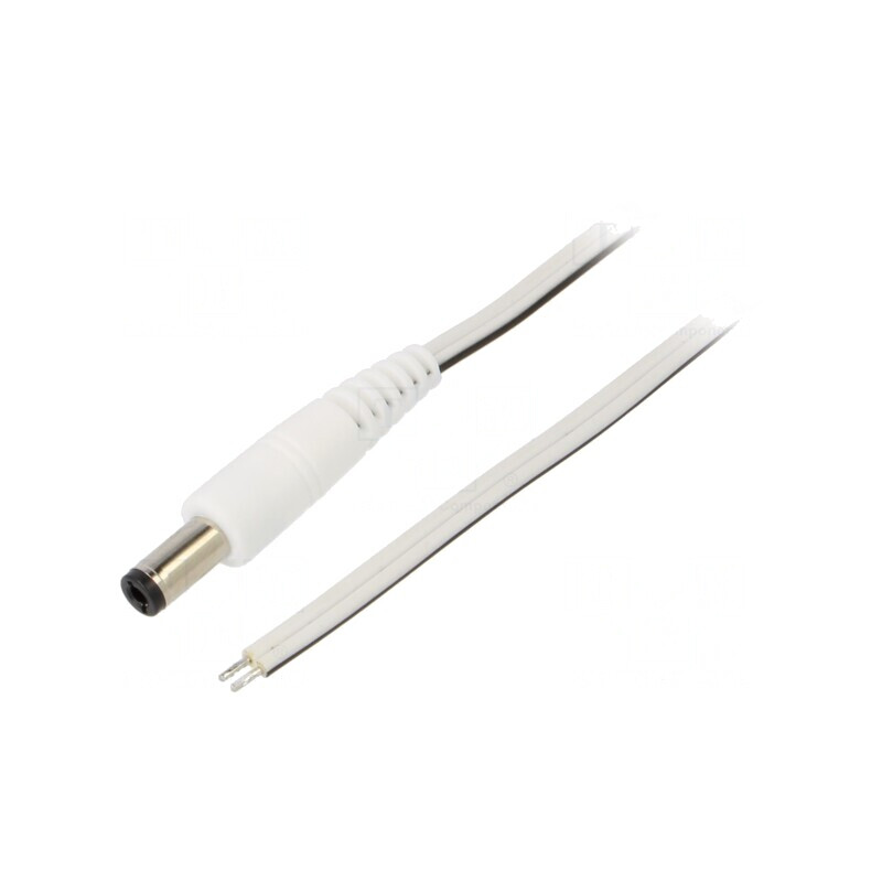 Cablu DC Alb 5,5/2,5mm 0,5m 2x0,5mm2 | Electronic-mag.ro | Componente Electronice