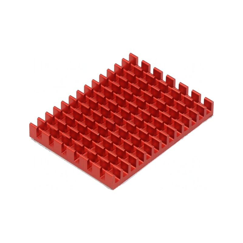 Radiator extrudat cu aripioare roșu Raspberry Pi 40mm | Electronic-mag.ro | Componente Electronice