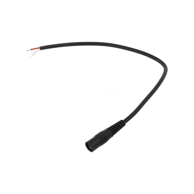 Cablu DC 5,5/2,5 Soclu Drept Negru 0,25m 2x0,5mm2 | Electronic-mag.ro | Componente Electronice