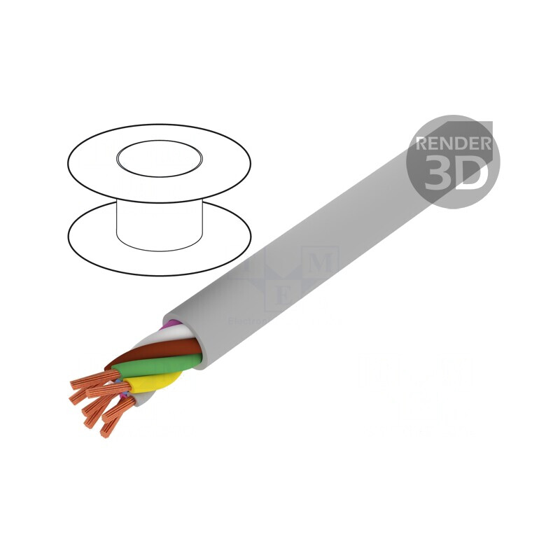 Cablu BiT LiYY 7x0,75mm2 neecranat 300V Cu Gri Clasa 5 | Electronic-mag.ro | Componente Electronice