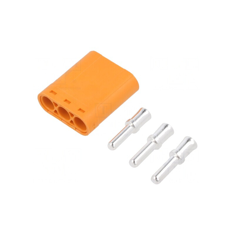 Mufă Alimentare DC LC Tată 3-Pin Portocalie Pe Cablu | Electronic-mag.ro | Componente Electronice