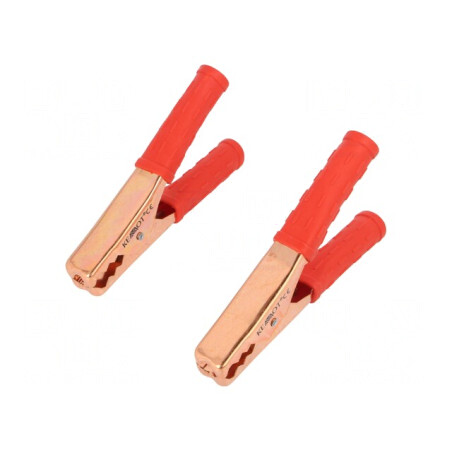 Bornă crocodil 200A roșie 200mm | Electronic-mag.ro | Componente Electronice