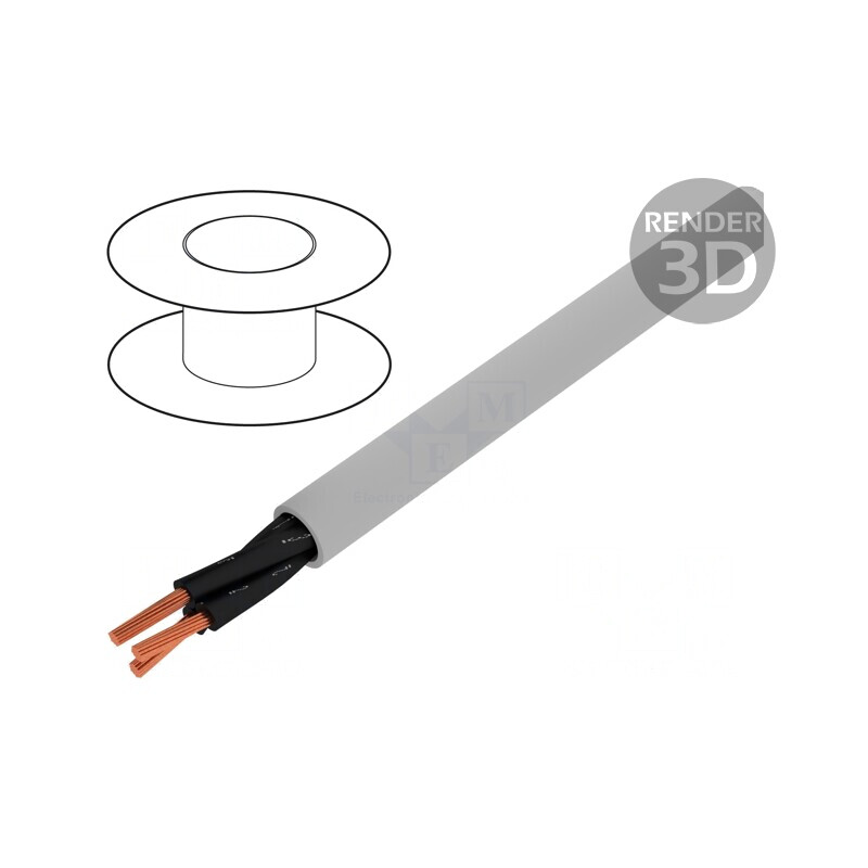 Cablu JZ-500-PUR 3x0.5mm2 Neecranat Gri | Electronic-mag.ro | Componente Electronice