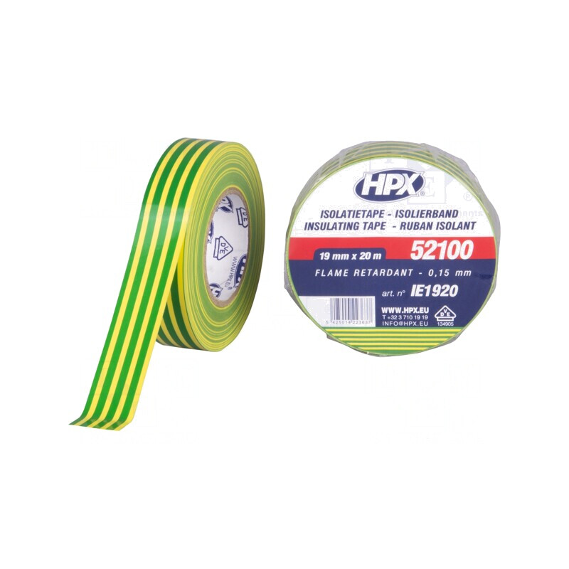 Bandă Electroizolantă Galben-Verde 19mm x 20m | Electronic-mag.ro | Componente Electronice