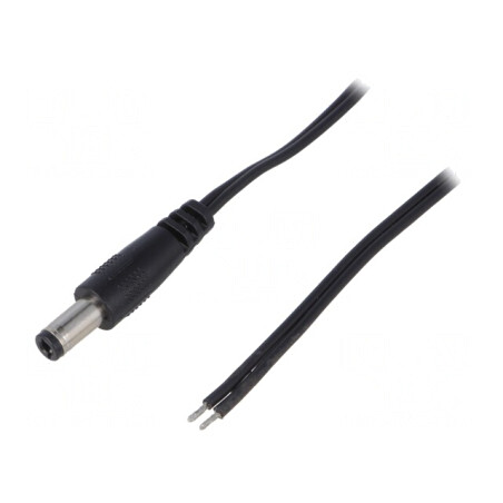 Cablu DC Negru 1,46m 5,5/2,5 2x0,5mm2 | Electronic-mag.ro | Componente Electronice
