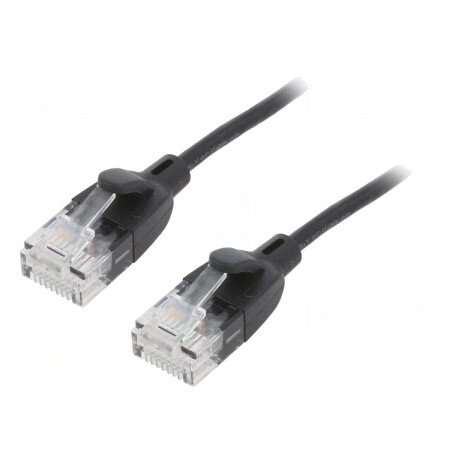 Patch Cord U/UTP Cat6a OFC PVC Negru 1.5m Aurit | Electronic-mag.ro | Componente Electronice