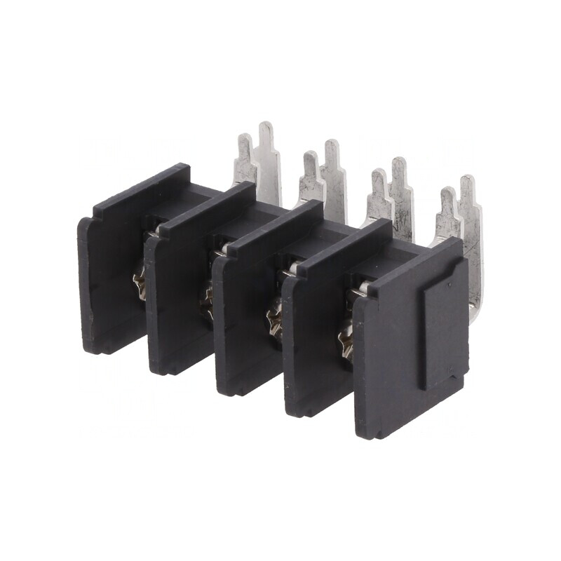 Regletă de conexiuni PCB unghi 90° 4 piste 4mm2 | Electronic-mag.ro | Componente Electronice